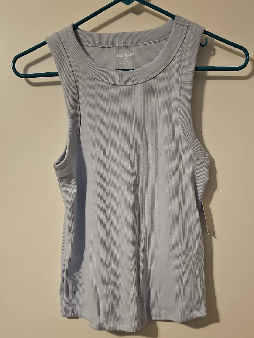 Light Blue Ribbed Tank Top - Picture 2 of 3